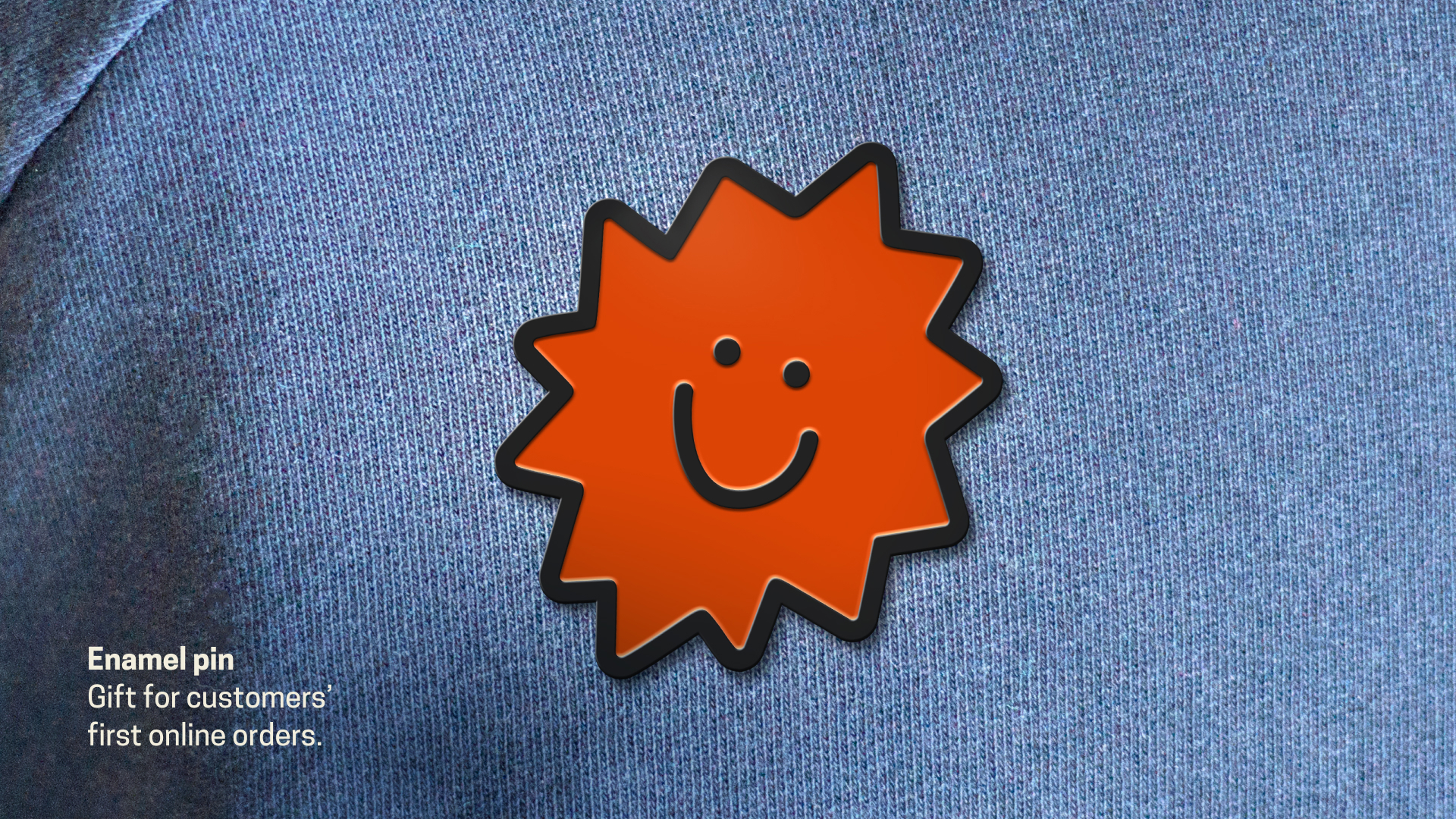 pin design of starburst-shaped brand icon